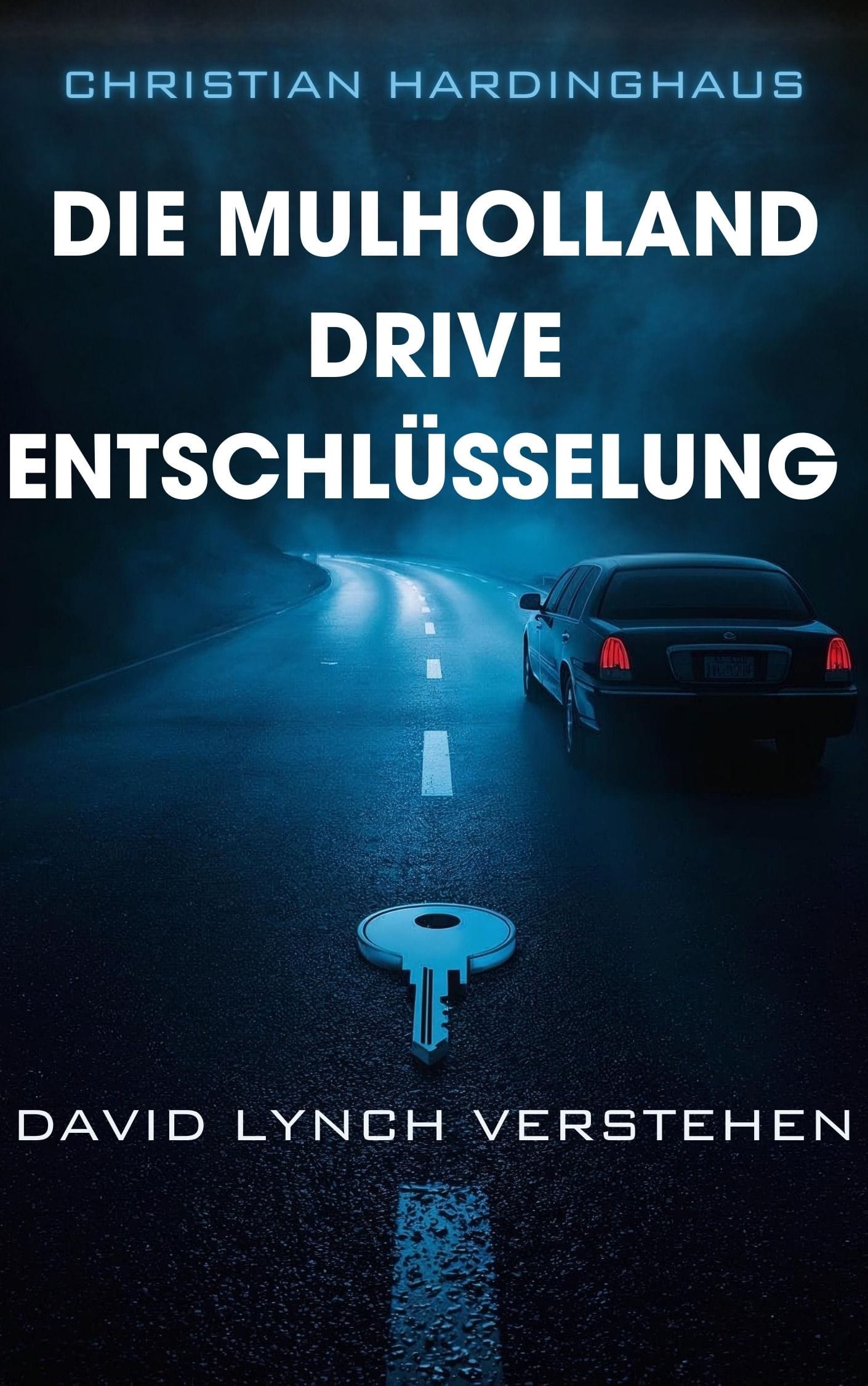 Buchcover mit Titel, Schlüssel und einer dunklen Straße
