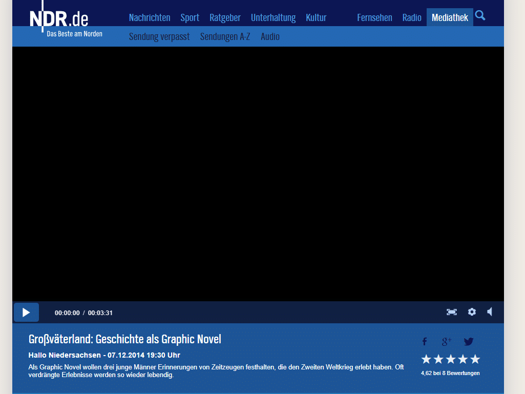 III. Im Licht der Öffentlichkeit (Pressespiegel) 115 2025 04 22 16 27 35 Grossvaeterland Geschichte als Graphic Novel NDR.de Fernsehen Sendungen A Z