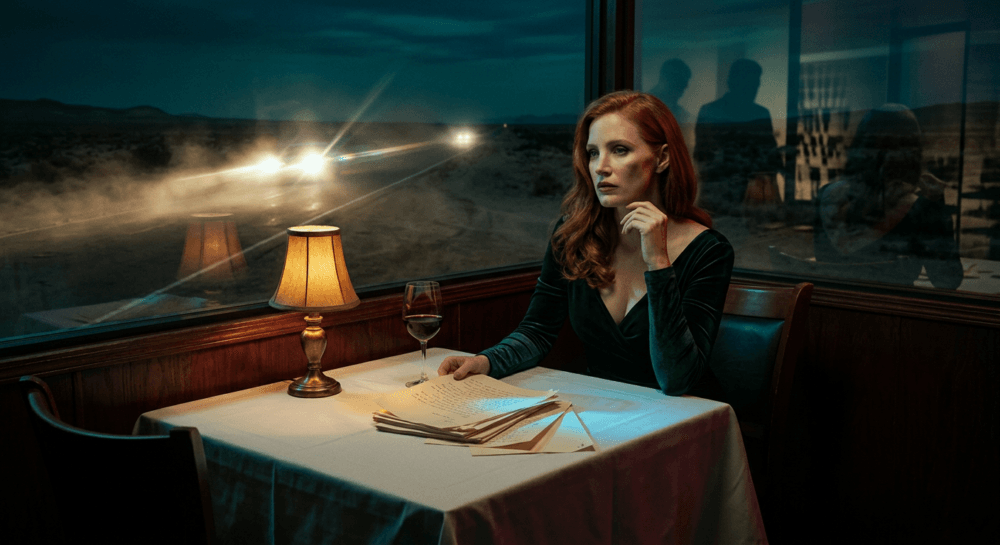 Nocturnal Animals ending explained - neo-noir fan art inspired by a psychological thriller about guilt and revenge