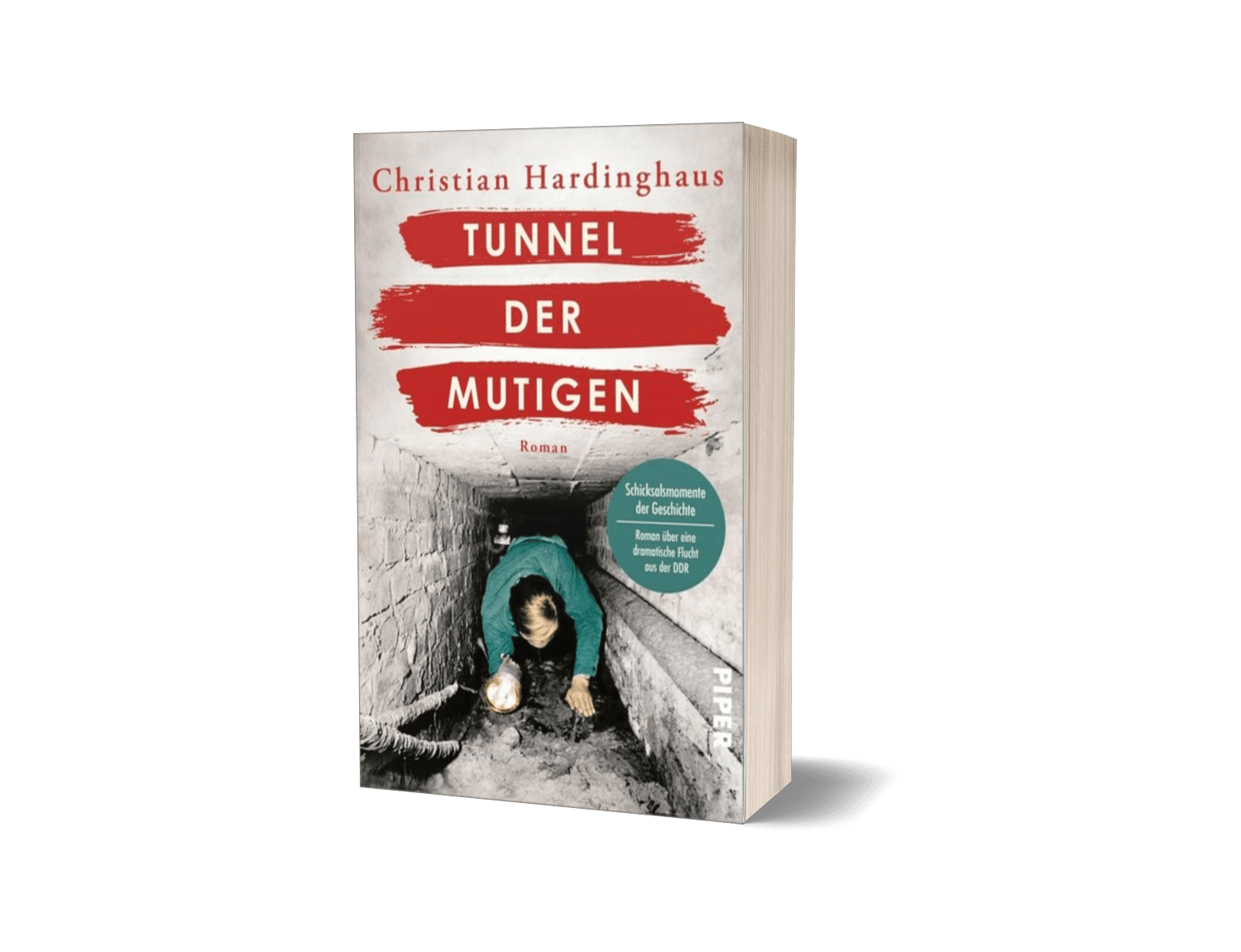 Berliner Mauer Roman Tunnel der Mutigen von Christian Hardinghaus — Buchmockup