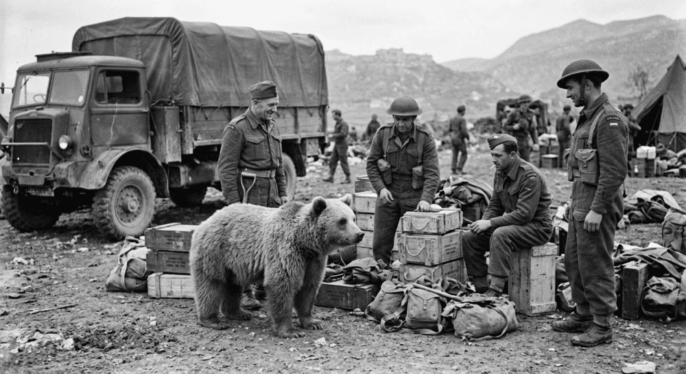 Wojtek the Bear, a hero of World War II. Symbol Picture.