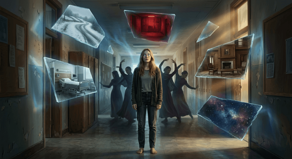 The OA Ending Explained: Dimensions, Movements & Cliffhanger - Captivating image inspired by the surreal mystery drama depicting Prairie Johnson, Hap experiments & the Original Angel in captivity.