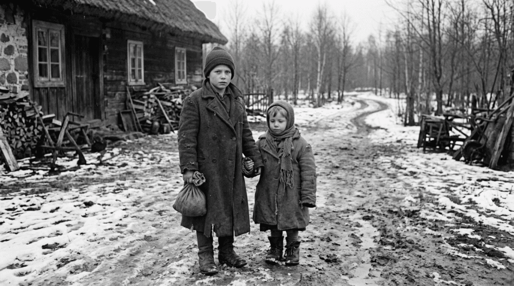 Ostpreußische Wolfskinder auf der Suche nach Schutz und Nahrung nach 1945