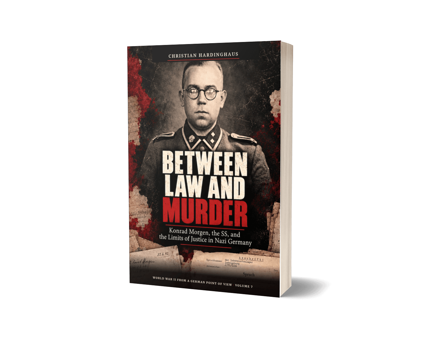 Between Law and Murder by Christian Hardinghaus — 3D book mockup